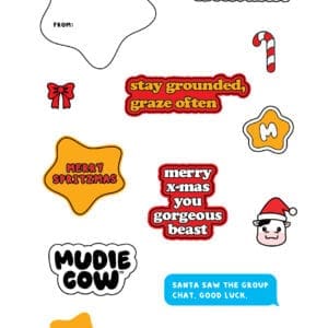 christmas stickers (orange)
