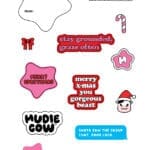 christmas stickers (pink)